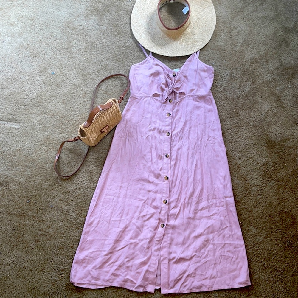 Button up dress with tie at front